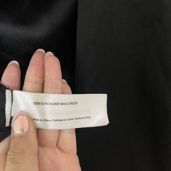 SOLACE London rosario maxi dress in black v-neck plunge front side slit US 2 - Picture 8 of 9